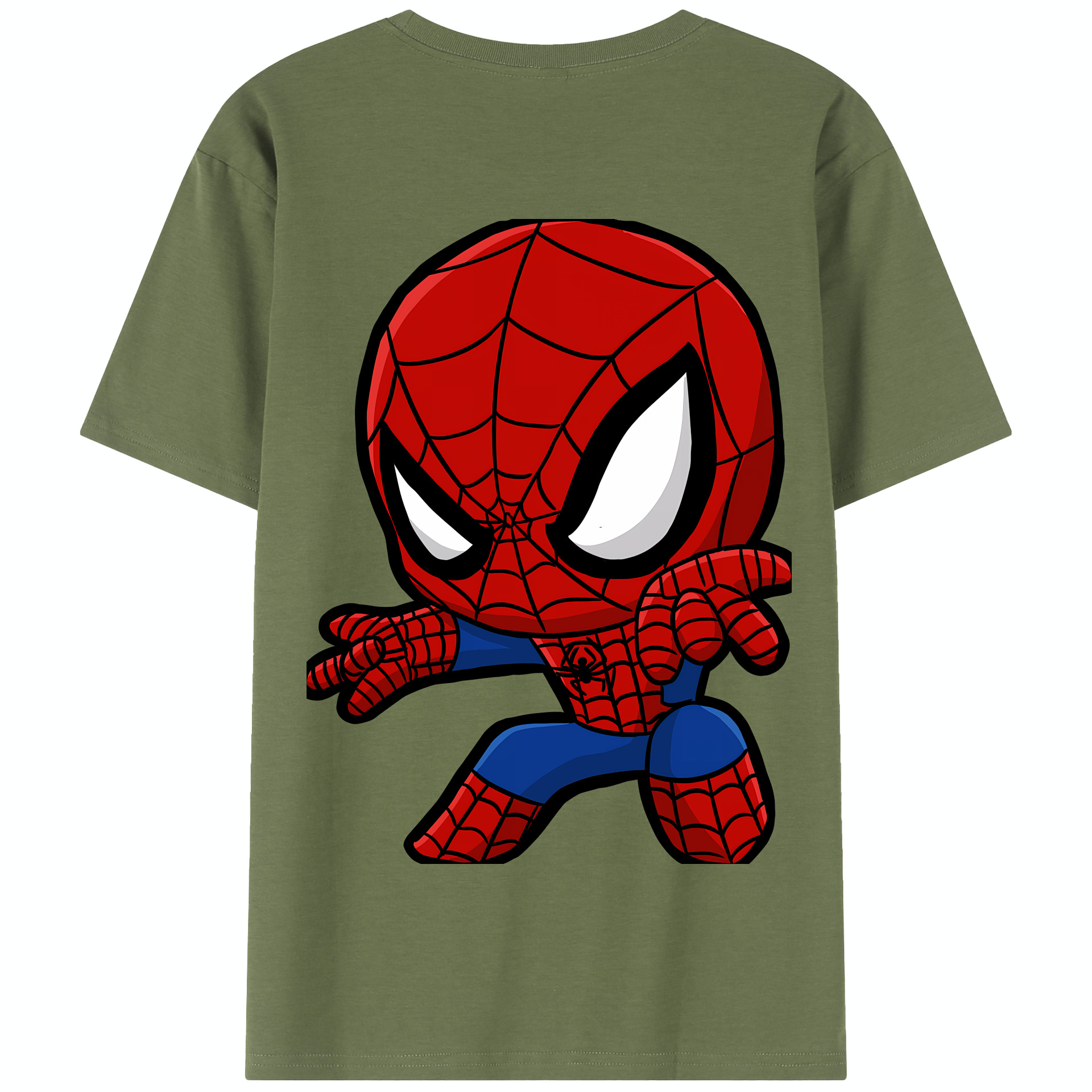 （画像用） Spider Man スパイダーマン 綿100％半袖Tシャツ（背面プリント）